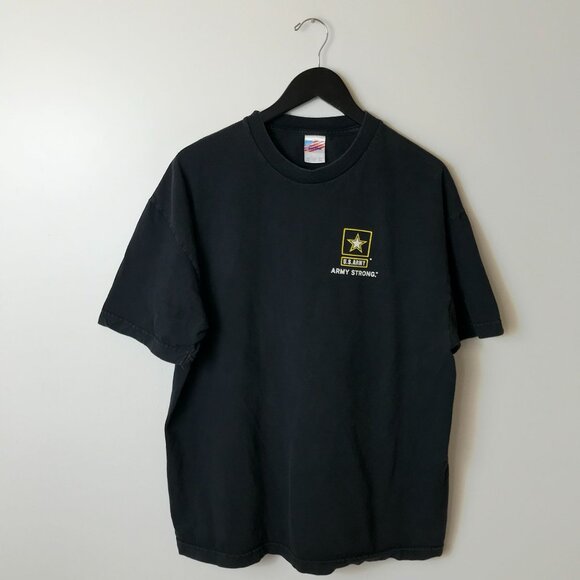 Vintage Y2K Army T Shirt Black XL Extra Large USA Graphic Tee Short Sleeve Solid - Picture 12 of 16